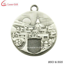 Antike silberne Souvenir-3D-Medaille (LM1029)